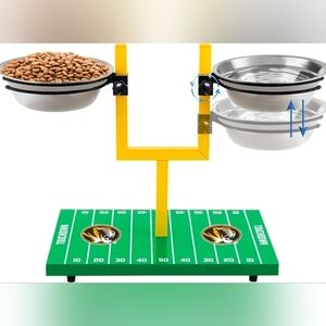 Pets First NCAA Goalpost Elevated Dog Feeder Stainless Steel & Adjustable Bowl